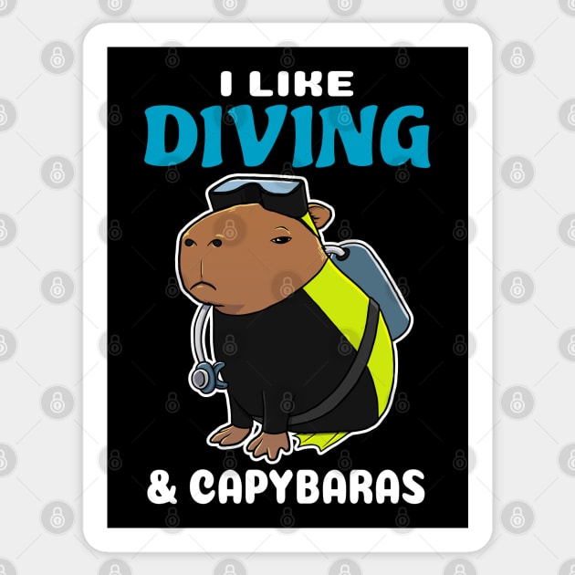 I Like Diving and Capybaras Cartoon Sticker by capydays